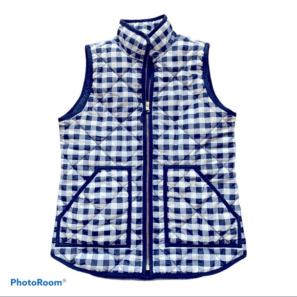 J. Crew Factory Jackets & Blazers - J. Crew Mercantile Gingham Quilted Puffer Vest